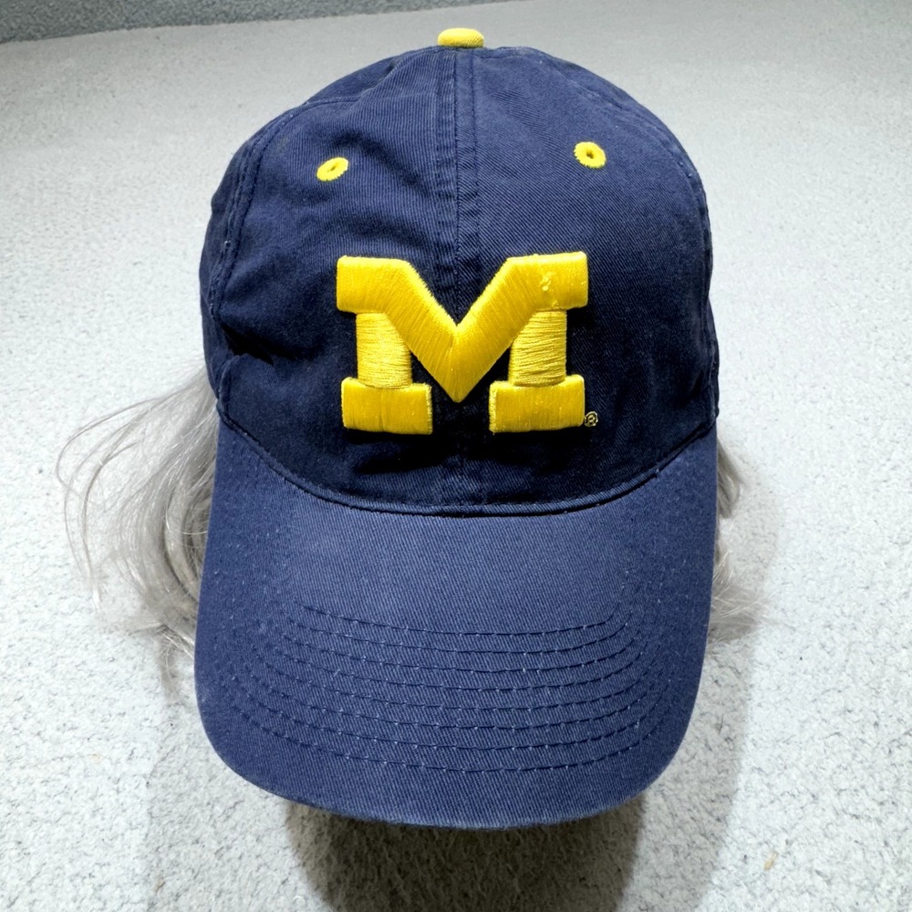 Michigan Wolverines Hat Cap Strap Back Blue NCAA Streetwear Retro Fan Apparel